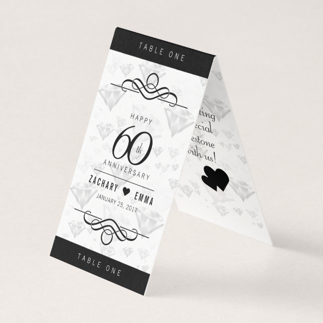 Élégant 60e anniversaire de Mariage de diamant (Front)