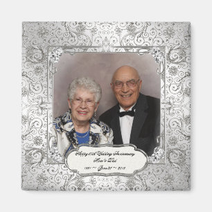 Élégant 60e anniversaire Mariage Magnet photo