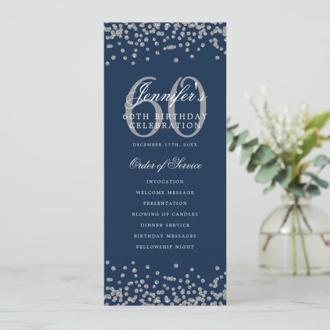 Élégant 60e anniversaire Programme Argent Marine B (Debout devant)