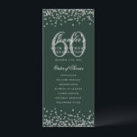 Élégant 60e anniversaire programme de fête d'anniv<br><div class="desc">Design élégant "Programme de fête d'anniversaire" avec confettis de fausse parties scintillant et texte personnalisé.</div>