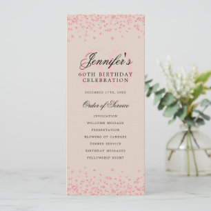 Élégant 60e anniversaire Programme Rose Champagne 