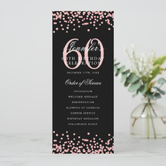 Élégant 60e anniversaire Programme Rose Gold Noir