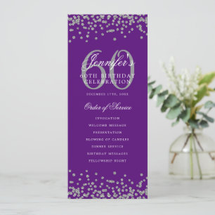 Élégant 60e Anniversaire Programme Silver Purple