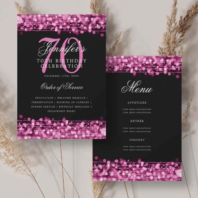 Élégant 70e Anniversaire Programme Hot Pink avec m (Créateur téléchargé)