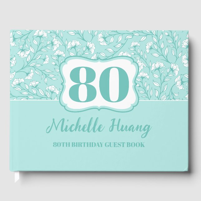 Elégant 80e Anniversaire Livre d'hôtes (Recto)