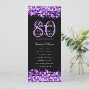 Élégant 80e anniversaire programme fête violet