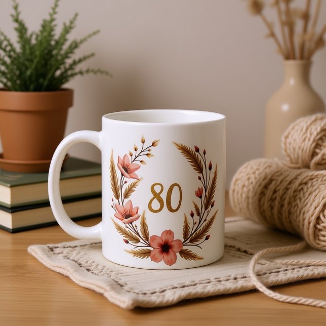 Elégant 80ème Anniversaire Mug pour grand-mère - B (Créateur téléchargé)