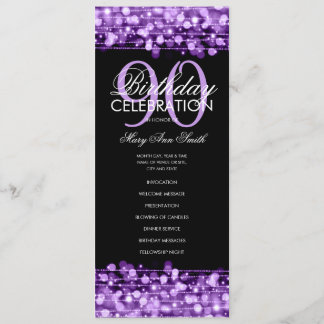 Élégant 90e anniversaire Programme de fête Menu po