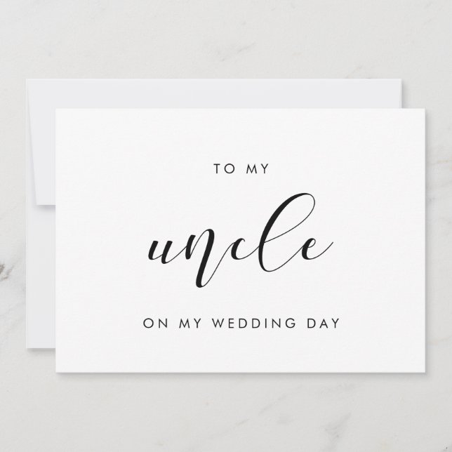 Élégant à mon oncle sur ma carte de jour de mariag (Devant)