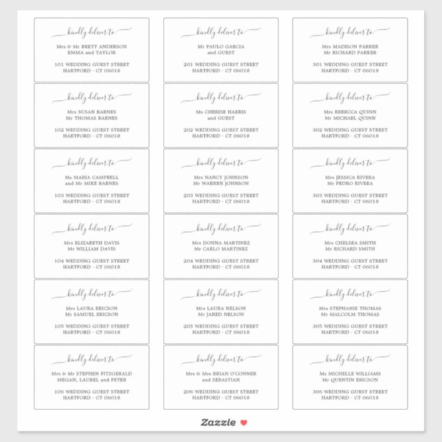 Elégant À Offrir À Étiquette de adresse Invité (Feuille)