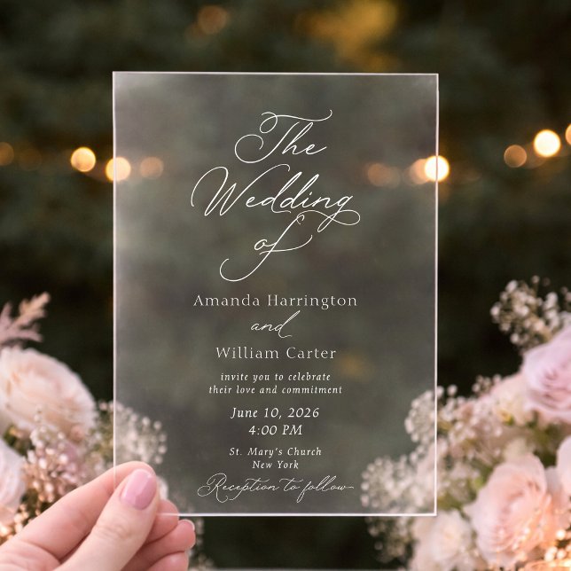 Elegant Acrylic Wedding Invitation (Créateur téléchargé)