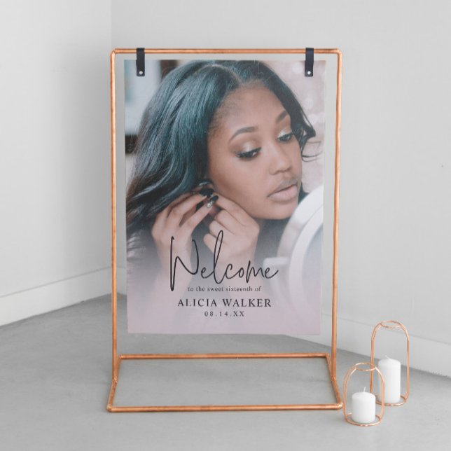 Élégant acrylique sucré 16 Affiche de bienvenue (Créateur téléchargé)