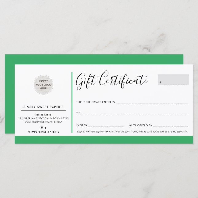 ELEGANT AFFAIRES moderne logo chic plante vert (Devant / Derrière)