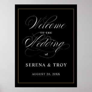 Élégant Affiche de bienvenue de script Mariage noi