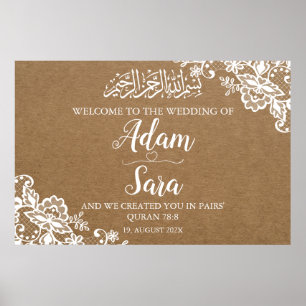 Elégant affiche Vintage musulman Mariage islamique