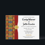 Élégant Africain Plaid Kente K84 Faire-part de mar<br><div class="desc">Elégante faire-part de mariage en tissu de kente africaine dans un design tribal tendance avec un look plaid adorable en rouge bordeaux, vert, bleu et or. Ce kente motif K84 a une richesse qui lui donnera le ton de votre unique mariage ethnique. Un ruban de velours rouge avec un magnifique...</div>