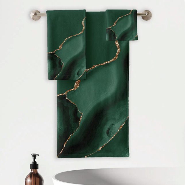 Élégant Agate Vert Émeraude Or (Créateur téléchargé)