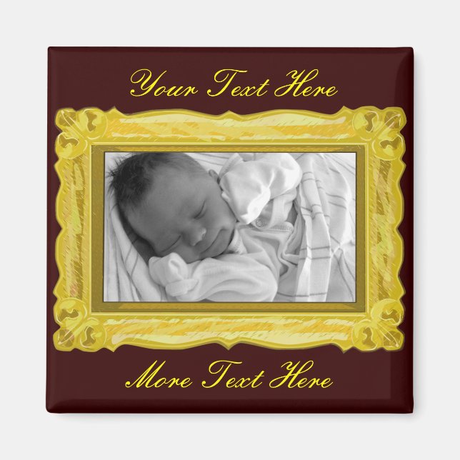 Élégant aimant de trame or (Devant)