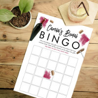 Élégant Amateurs de vin Bingo Game Card