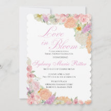 Elegant Amour dans Bloom Bridal Shower Invitation
