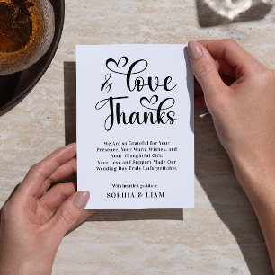 Élégant Amour et Merci Cœur Écrit Mariage