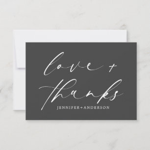 Élégant amour et merci Script Black White Mariage