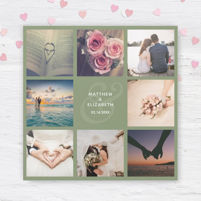 Elégant Ampersand Photo Collage Mariage Merci (Créateur téléchargé)