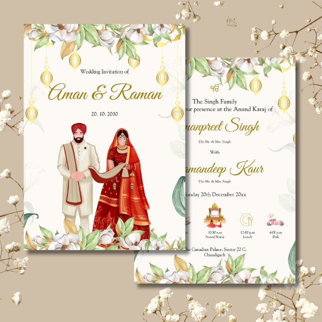 Elegant Anand Karaj carte d'invitation (Créateur téléchargé)