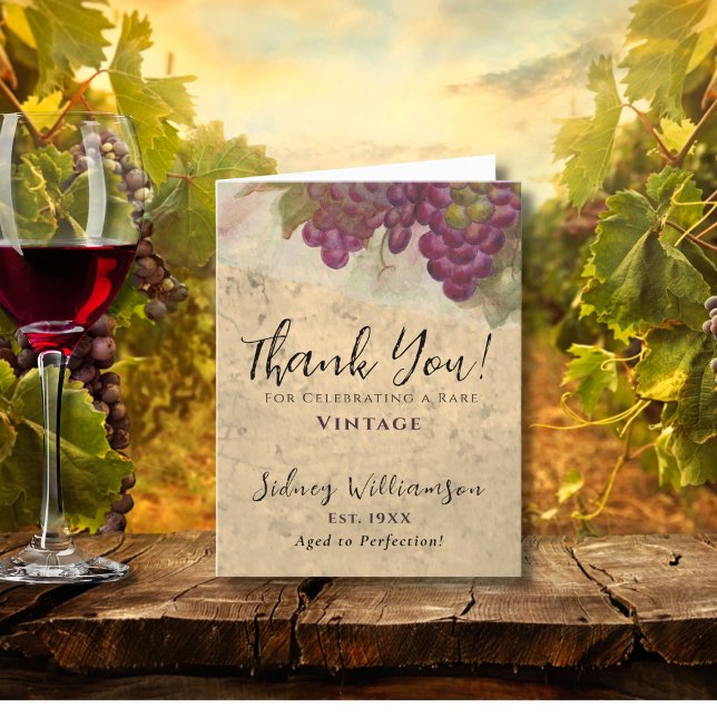 Elégant anniversaire Vintage Merci personnalisé (Créateur téléchargé)