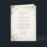 Elégant Antique Gold Vintage Wedding Invitation<br><div class="desc">Belle et élégante teinte dorée mariage design avec des vignes et des roses autour de la frontière et une subtile décoloration d'un coeur dans le centre. Le design a une fausse texture imprimée pour un vieux look de papier. Ce même design est offert en vert, rouge/rose, violet, bleu, or antique...</div>