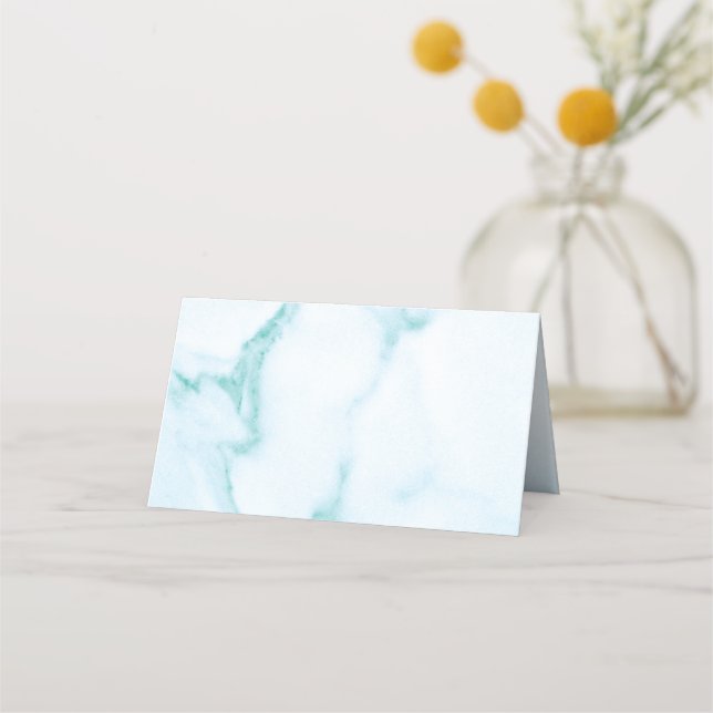 Elégant Aqua Marbre Plaqué Cartes de Place (Devant)