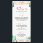 Elégant Aquarelle Bleu Peach Floral Menu Mariage<br><div class="desc">Elégant Aquarelle Bleu Peach Floral Menu Mariage</div>
