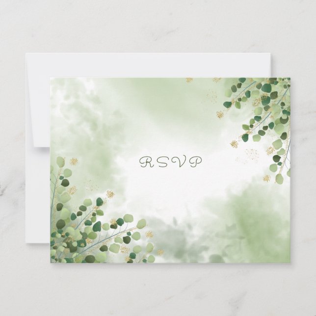 Elégant Aquarelle Feuille Accents or (Devant)