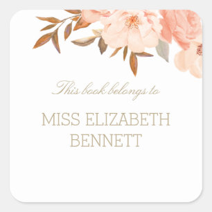 Elégant Aquarelle Floral Nom Étiquette plaque