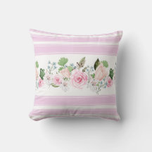 Elégant Aquarelle Floral Thant Coussin