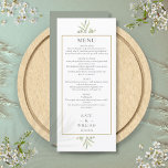 Elégant Aquarelle Verdure Menu Mariage Dîner<br><div class="desc">Elégante carte de menu mariage de verdure botanique personnalisée avec vos informations dans la typographie chic. Conçu par Thisisnotme©</div>