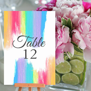 Elégant Arc-en-ciel Mariage Numéro de table