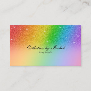 Élégant arc-en-ciel Sparkle Carte de visite Esthét