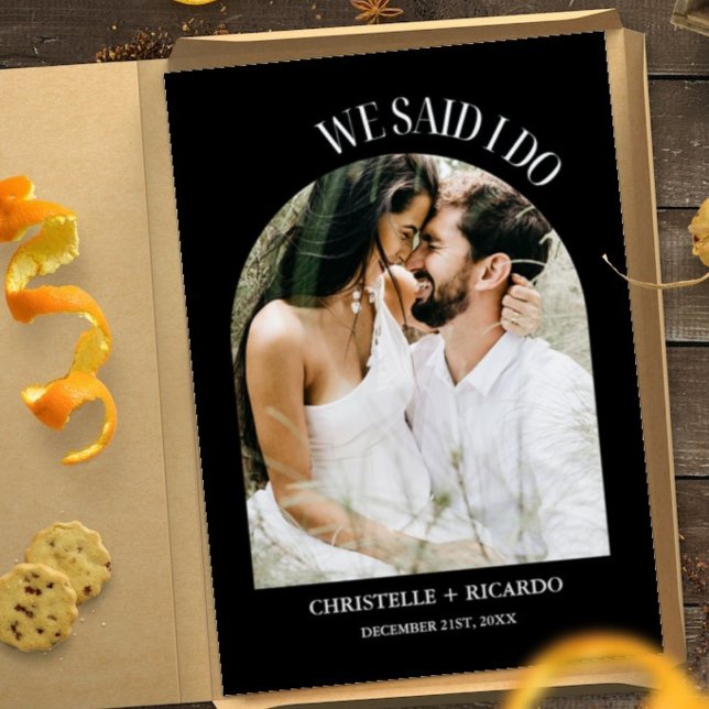 Elégant Arc noir & blanc Elopement faire-part (Créateur téléchargé)