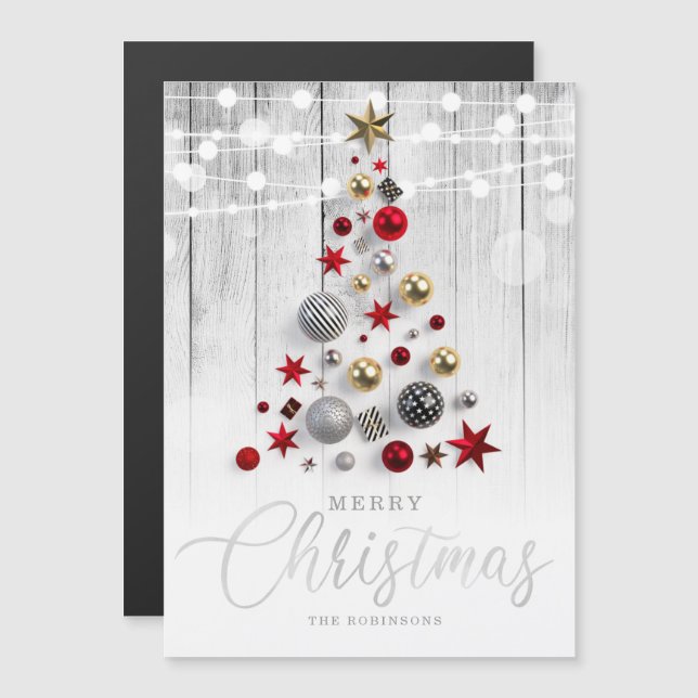 Elégant Argent Rustique Gold Noël Arbre  (Devant / Derrière)