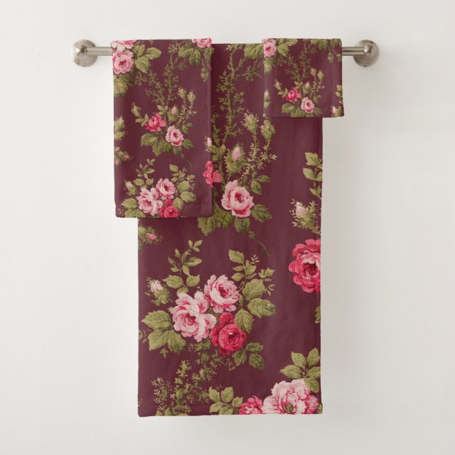 Élégant Arrière - plan Vintage rose Roses-Maroon (En situation)