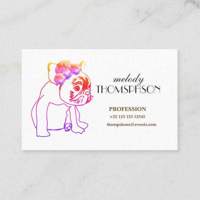 Elégant Art Euro Standard Matte Carte de visite (Devant)