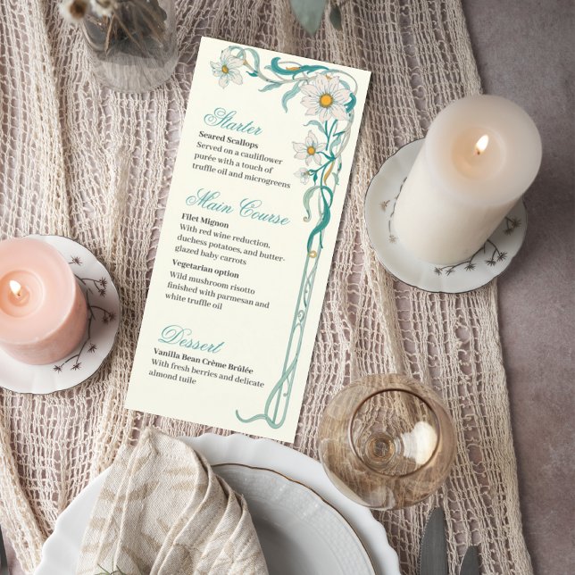 Elegant Art Nouveau Wedding Menu (Créateur téléchargé)