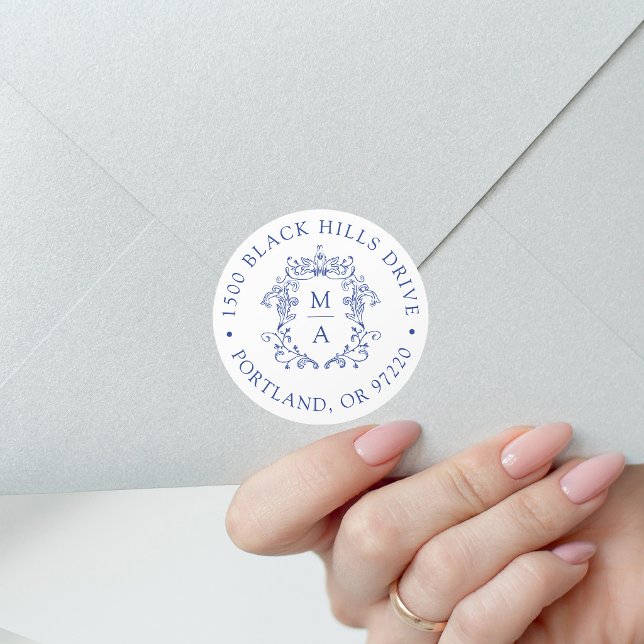 Élégant autocollant d'adresse de retour de mariage (Créateur téléchargé)