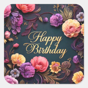Élégant autocollant d'anniversaire