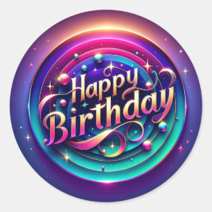 Élégant autocollant d'anniversaire