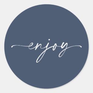 Élégant Autocollant de mariage "Enjoy" de la Marin
