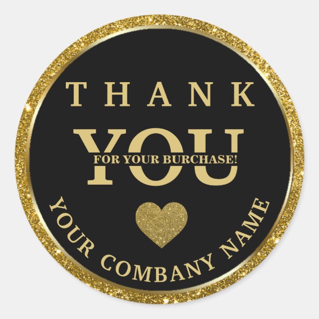 Élégant autocollant parties scintillant or noir Me (Devant)