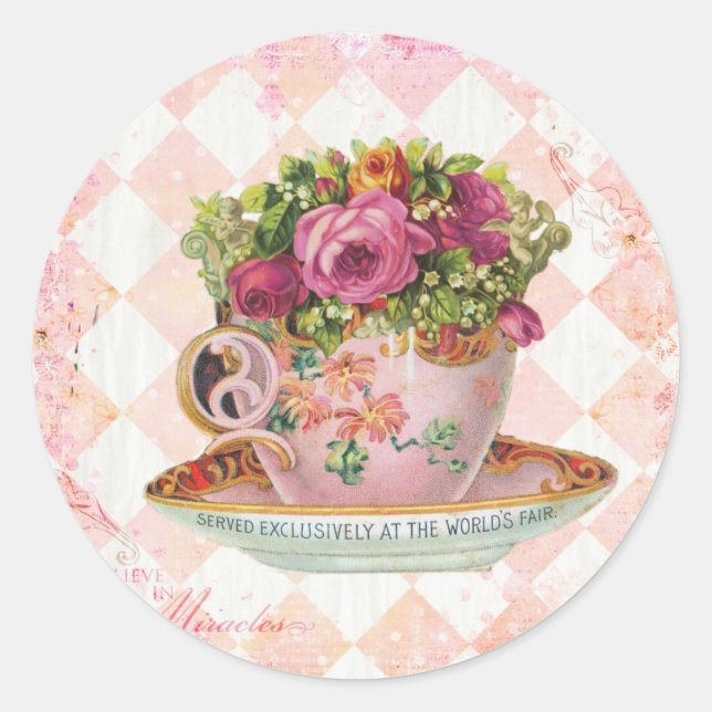 Élégant autocollants Vintages de Noël (Devant)