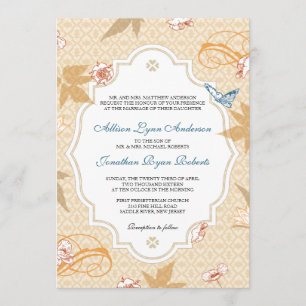 Élégant automne Bohème Automne Faire-part de maria